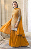 Mustard Blue Gharara Suit