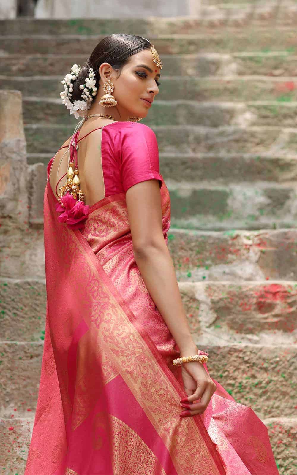 Pink South Silk Saree.