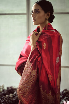 Maroon Colour Silk Suit Material.