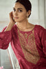 Maroon Colour Silk Suit Material.
