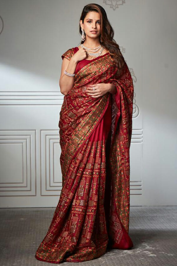 Maroon Colour Silk saree