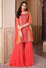 Orange Color Tussar Silk Gharara Suit