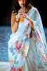 Cream Color Georgette Sequins Saree